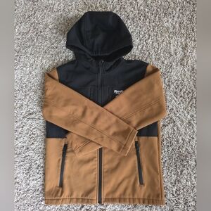 Reebok Kids Hooded Jacket Black Brown Full Zip Size M 10/12